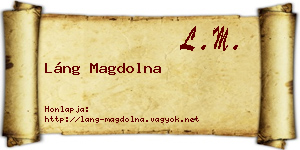 Láng Magdolna névjegykártya