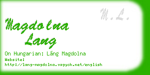magdolna lang business card