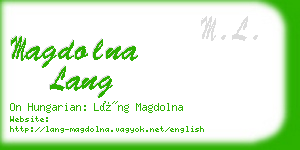 magdolna lang business card
